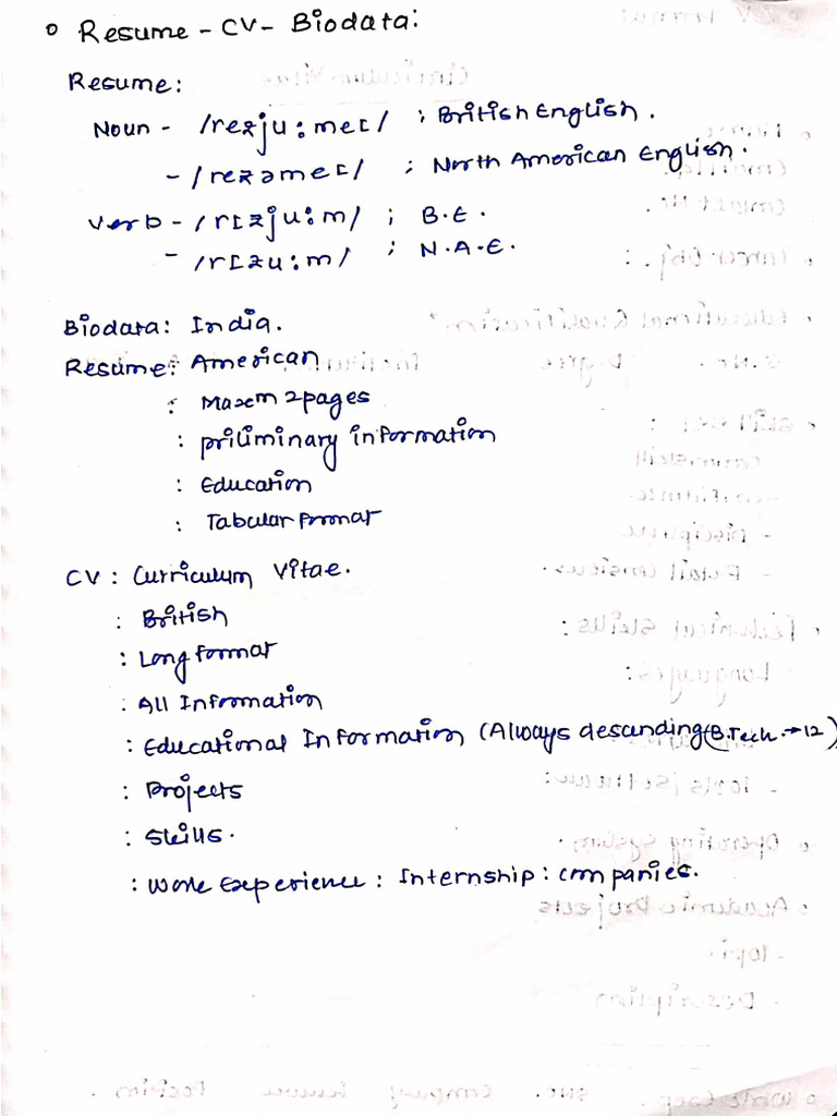 CV + Resume + Biodata | PDF