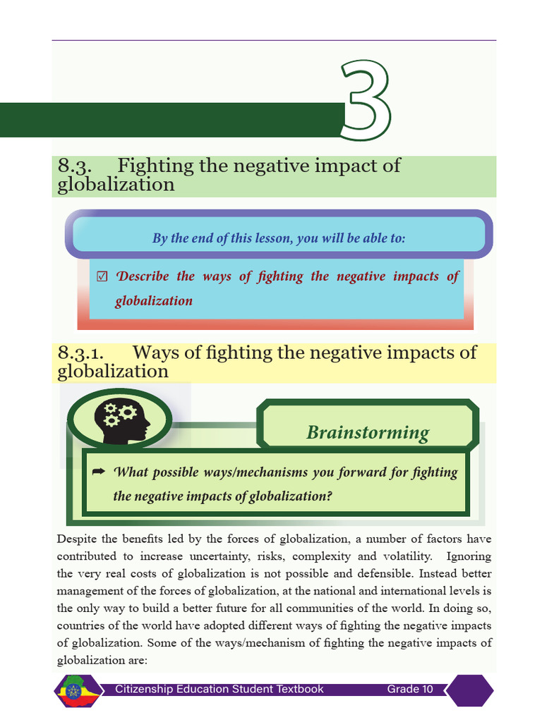 Unit 8.3 Correct Fighting The Negative Impact of Globalization | PDF ...