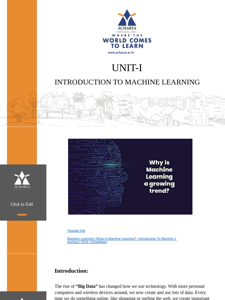 Unit 1 | PDF | Machine Learning | Statistical Classification