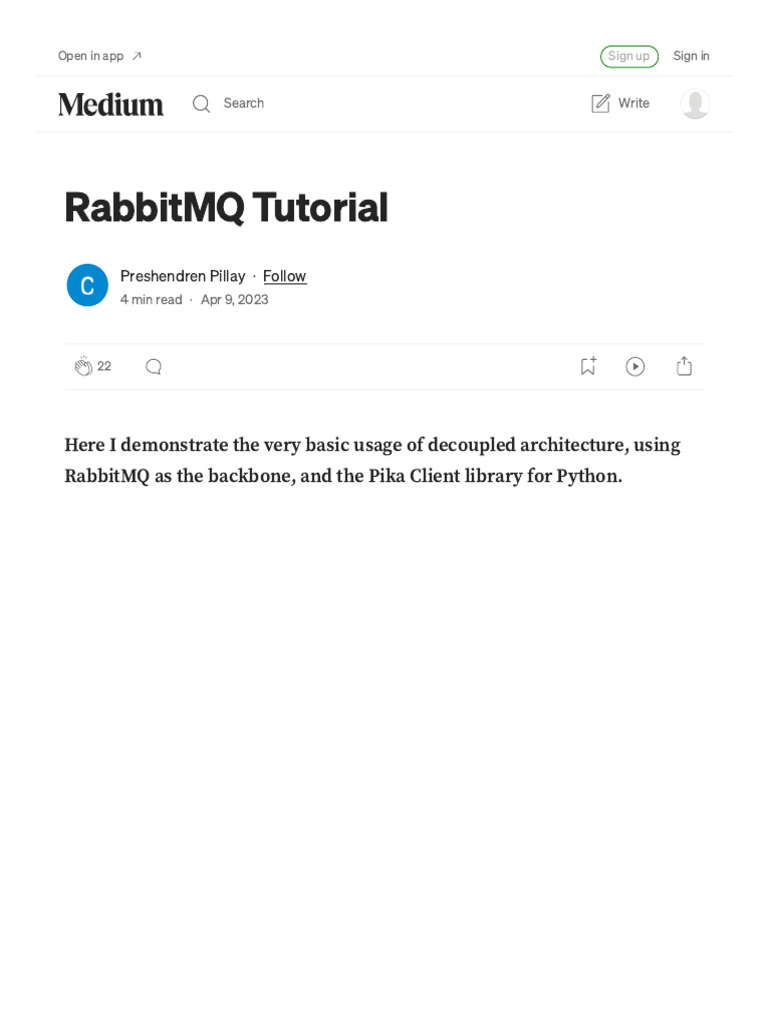 RabbitMQ Tutorial. Here I Demonstrate The Very Basic Usage - by ...
