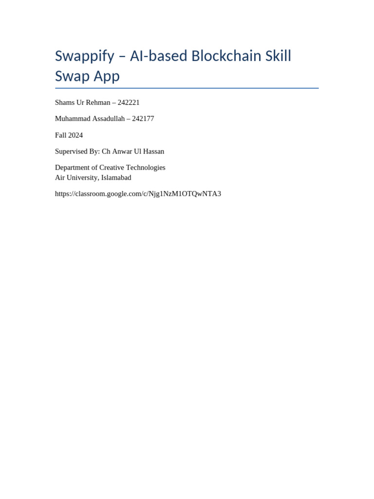 Swappify FYP Report Partial | PDF