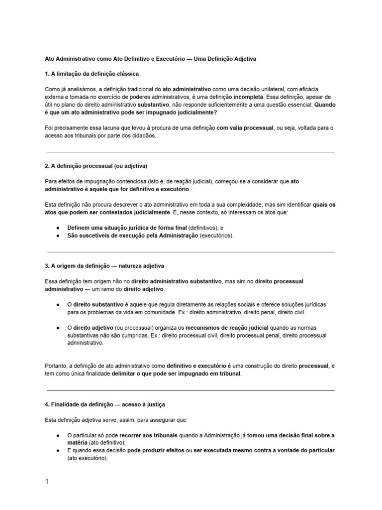 Ato Administrativo: Definição e Impugnação | PDF | Administração ...