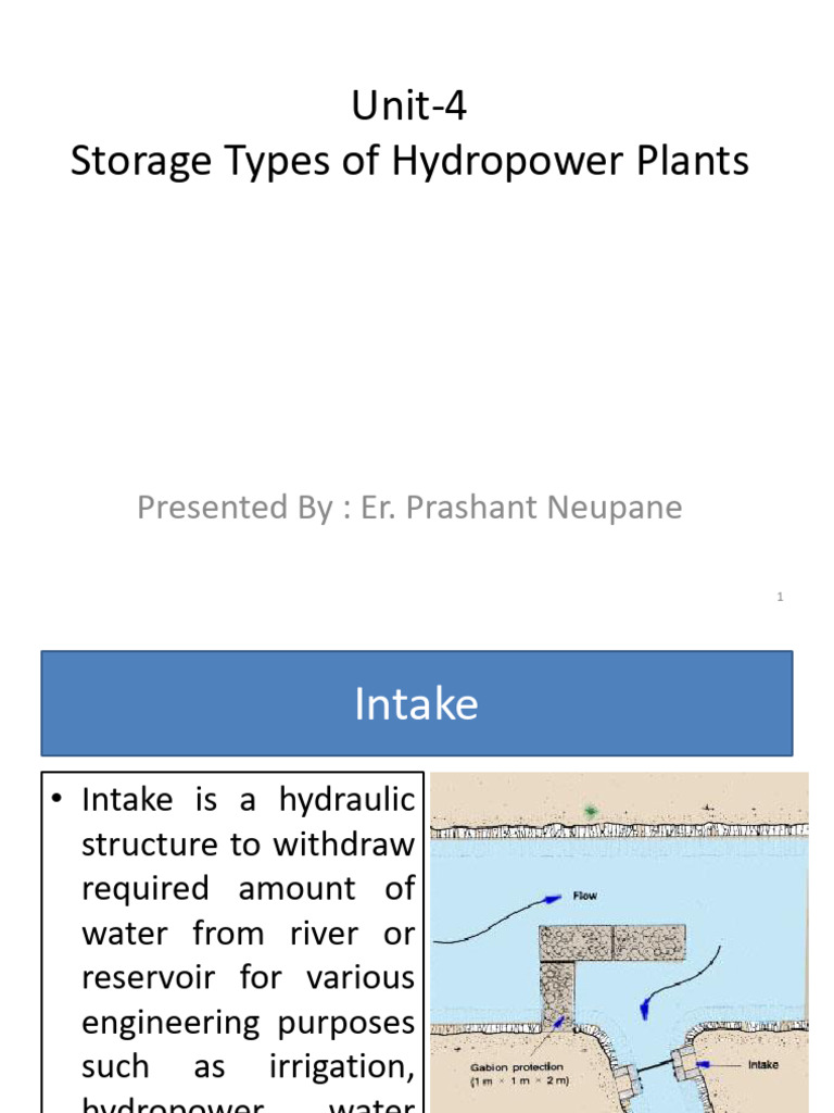 Drop Intake in Hydropower Systems | PDF | Dam | River