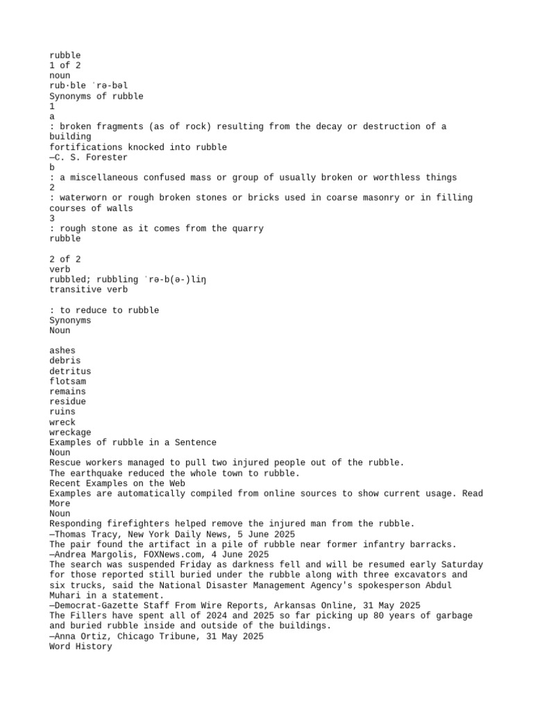 Understanding Rubble and Its Uses | PDF | Word | English Language