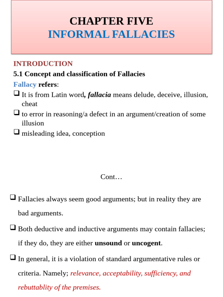 Logic Unit 5 Pptt | PDF | Fallacy | Argument