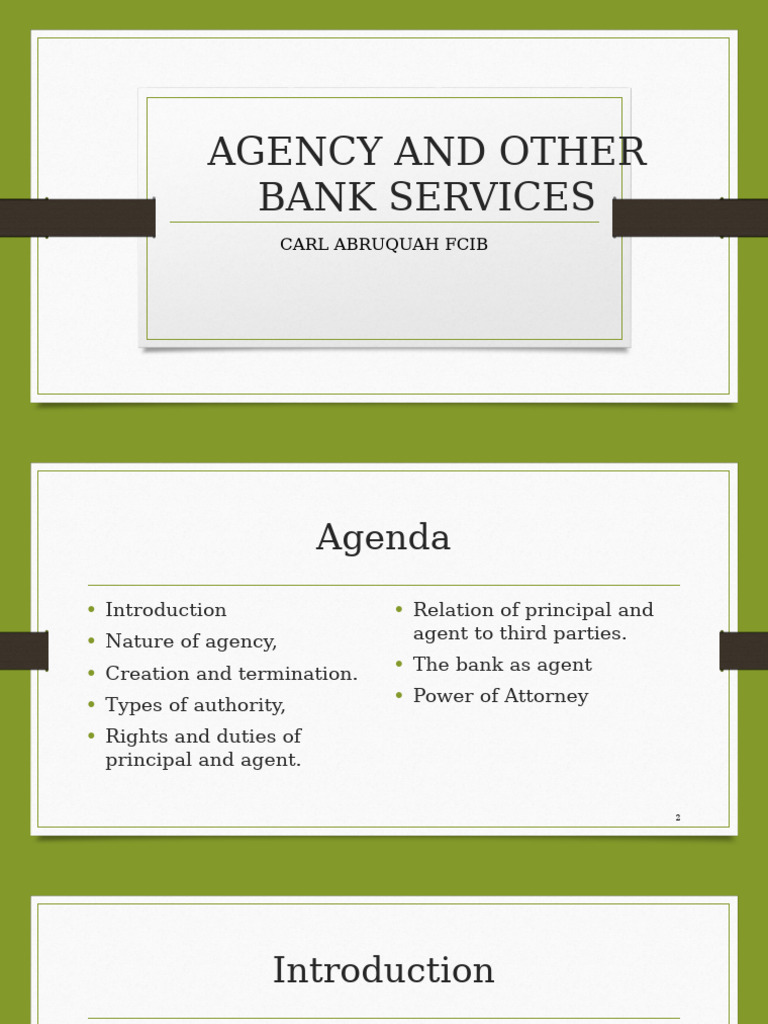 Understanding Bank Agency Services | PDF | Law Of Agency | Power Of ...