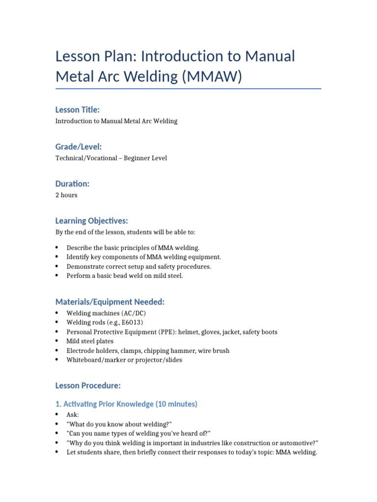 MMAW Lesson Plan | PDF