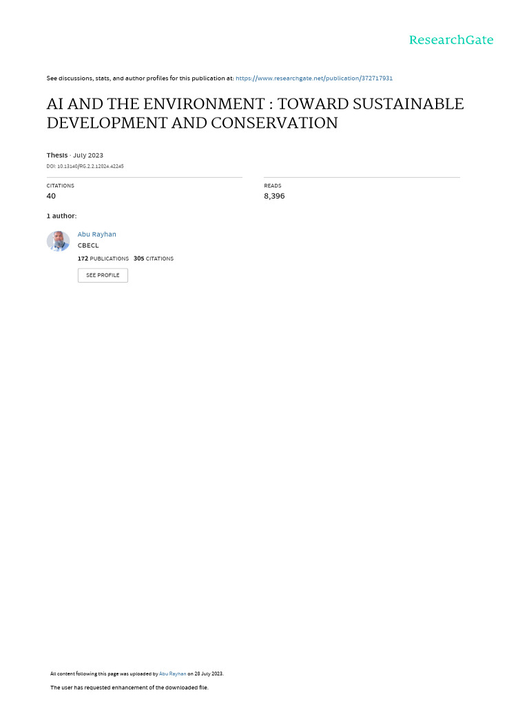 AI for Sustainable Environmental Solutions | PDF | Renewable Energy ...