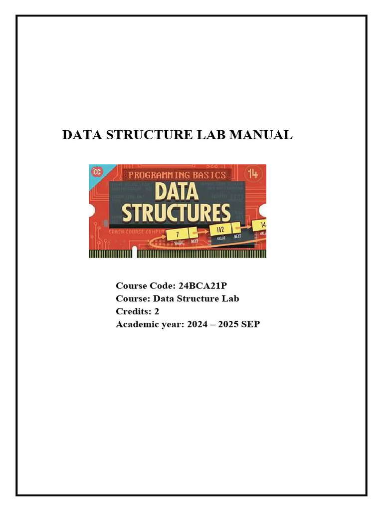 Data Structure Lab Manual 2024-2025 | PDF | Computer Programming ...