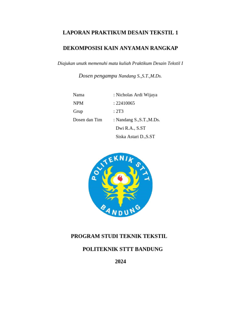 Dekomposisi Kain Anyaman Rangkap | PDF