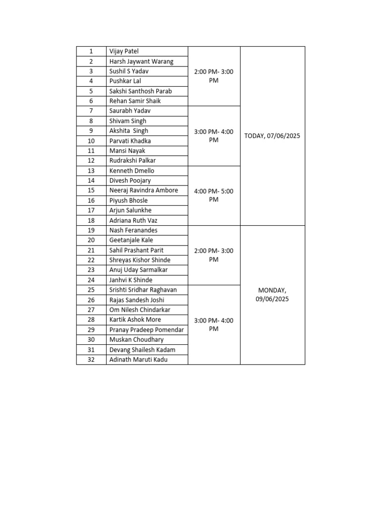 Time Slots For EID Setup | PDF
