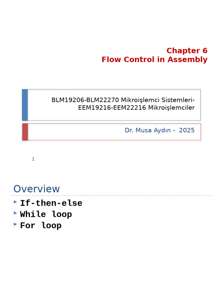 Assembly Flow Control Structures | PDF | Computer Architecture | Arithmetic