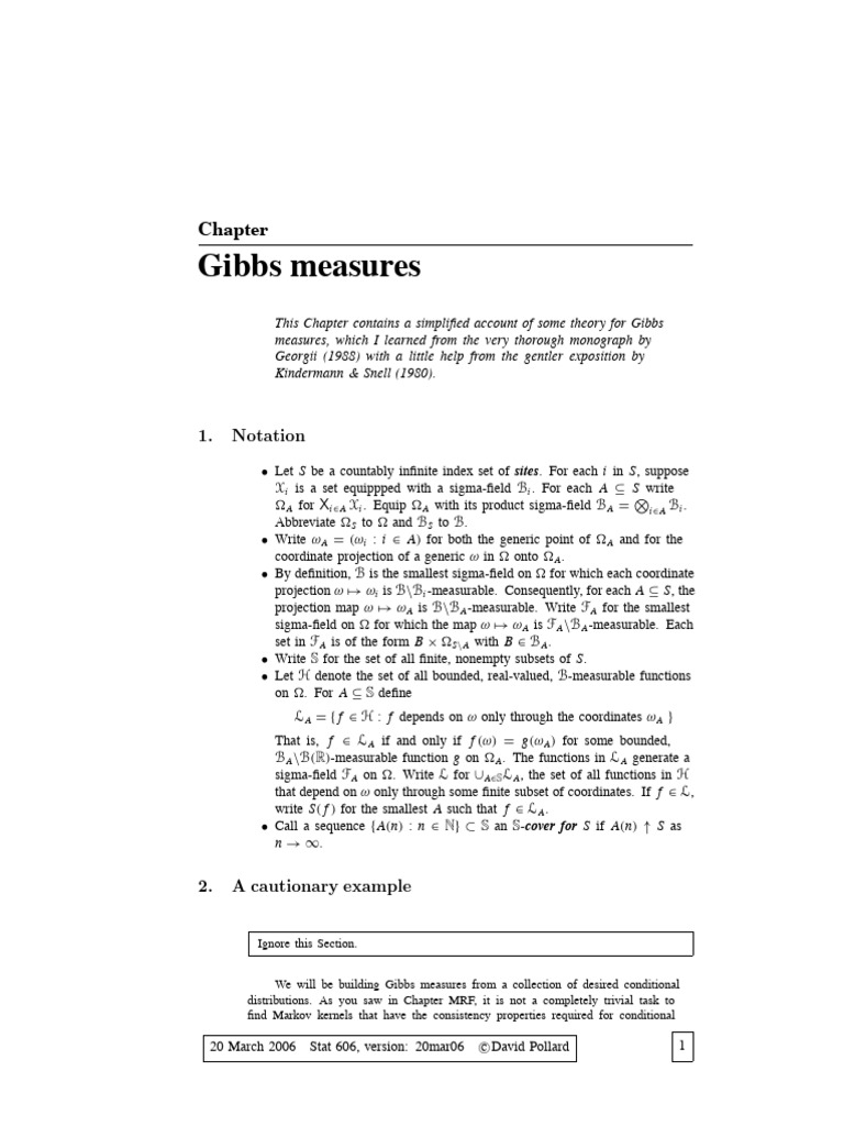 Understanding Gibbs Measures Theory | PDF | Set (Mathematics) | Measure ...
