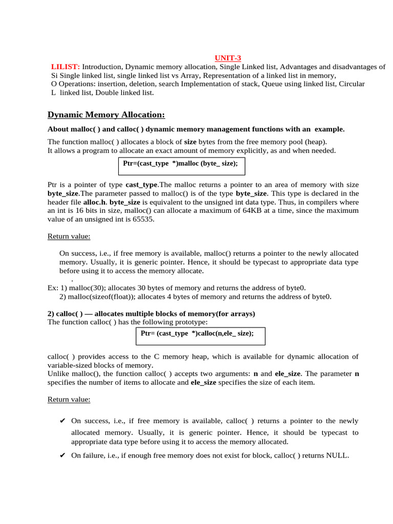 UNIT-3 | PDF | Pointer (Computer Programming) | Queue (Abstract Data Type)