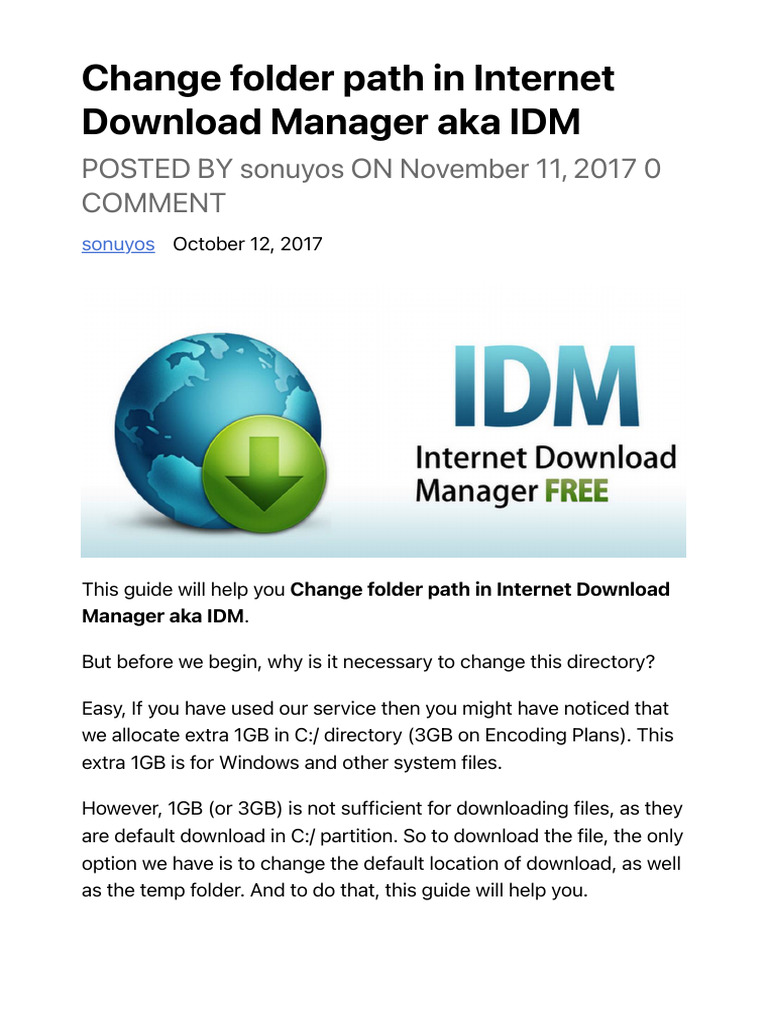 Change Folder Path in Internet Download Manager Aka IDM - SnTHostings ...
