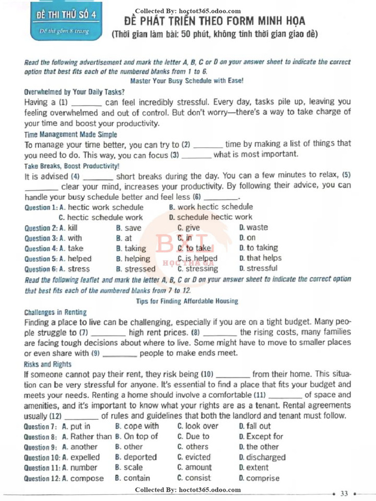 35 Đề Thi Thử Kỳ Thi TN THPT Môn Tiếng Anh PDF - Cô Phạm LIễu-trang-2 | PDF