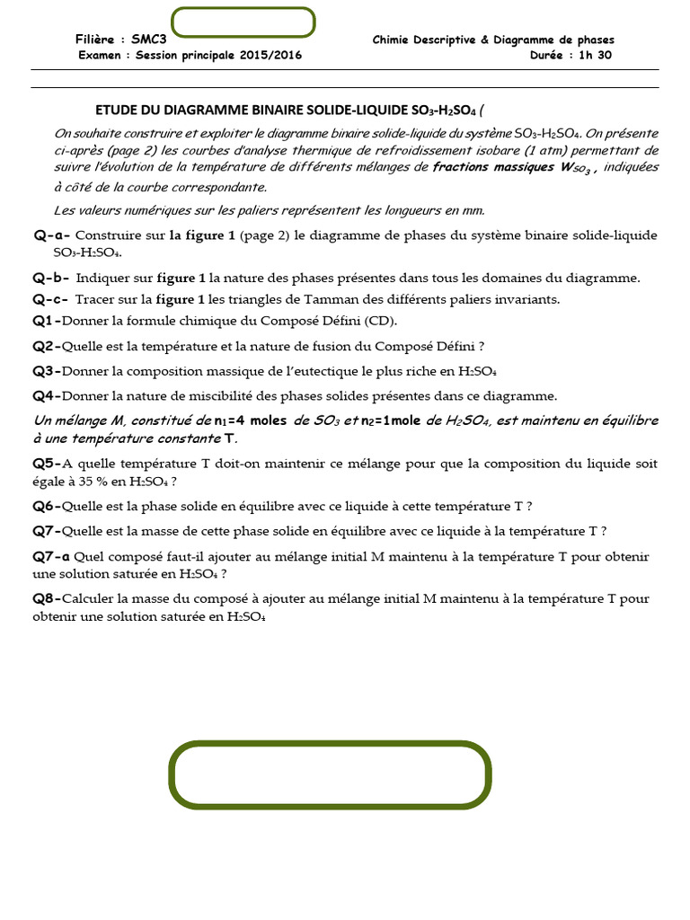 Diagramme de phases SO3-H2SO4 et chimie | PDF | Dioxyde de soufre ...