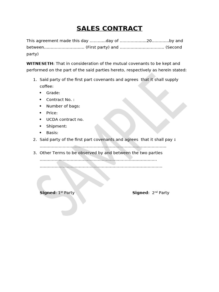 Sales Contract | PDF