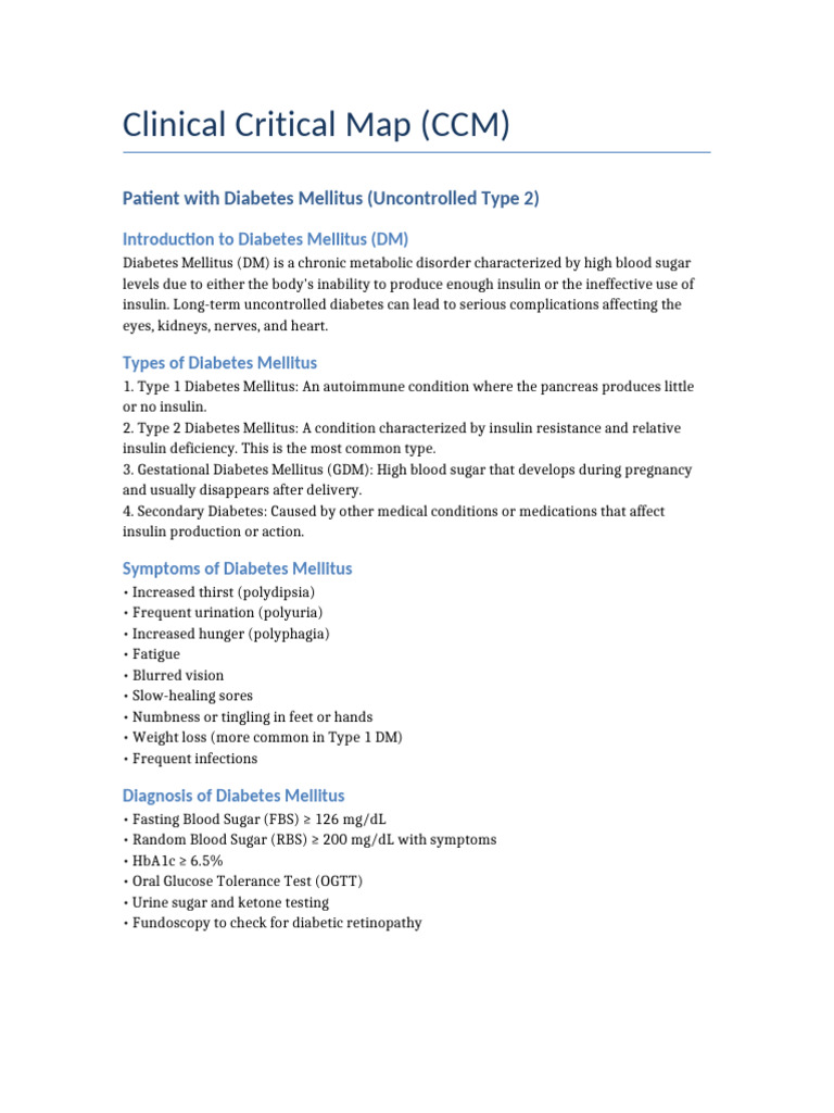 CCM Diabetes Mellitus Complete 2 | PDF | Diabetes | Hyperglycemia
