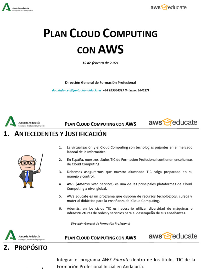 Presentación Del Plan AWS | PDF | Computación en la nube | Servicios ...