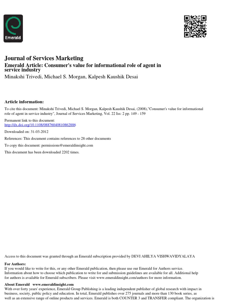 Value of Agents in Service Industry | PDF | Factor Analysis | Incentive