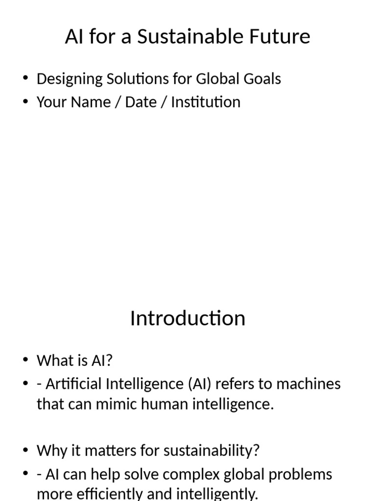 AI Solutions for Sustainable Development | PDF