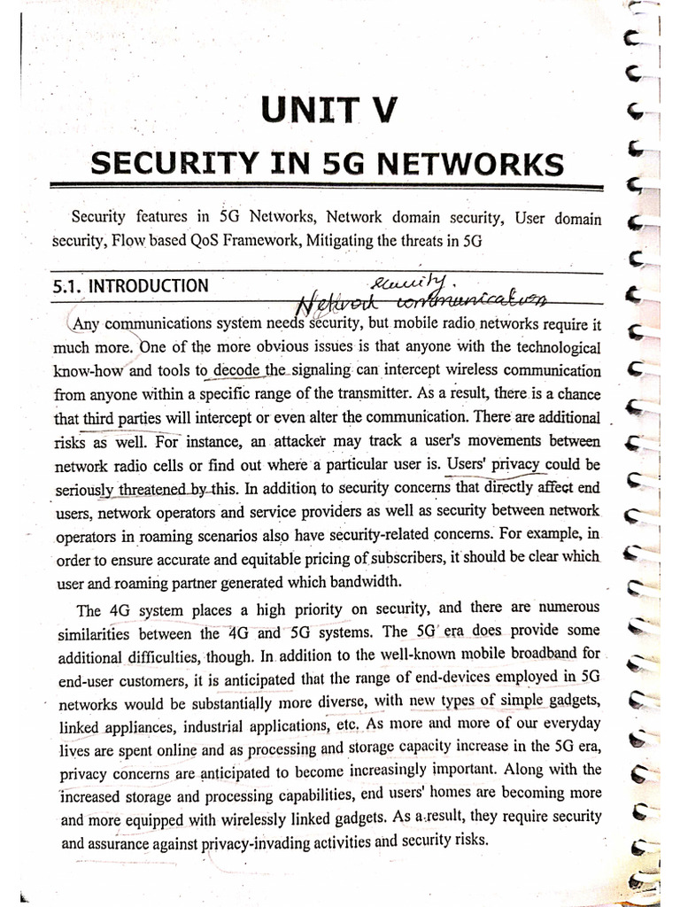 4g 5g Notes For 5th Unit | PDF
