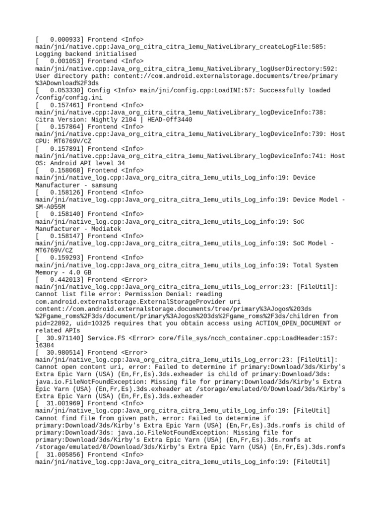 Citra Emulator Log Errors on Android | PDF | Encryption | Computer ...