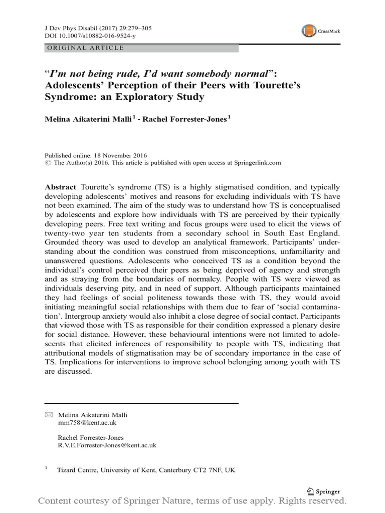 Im Not Being Rude Id Want Somebody Normal Adoles | PDF | Tourette ...