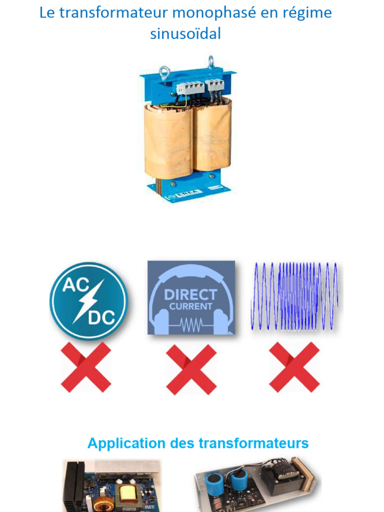 Transformateur Monophasé : Principes et Formules | PDF