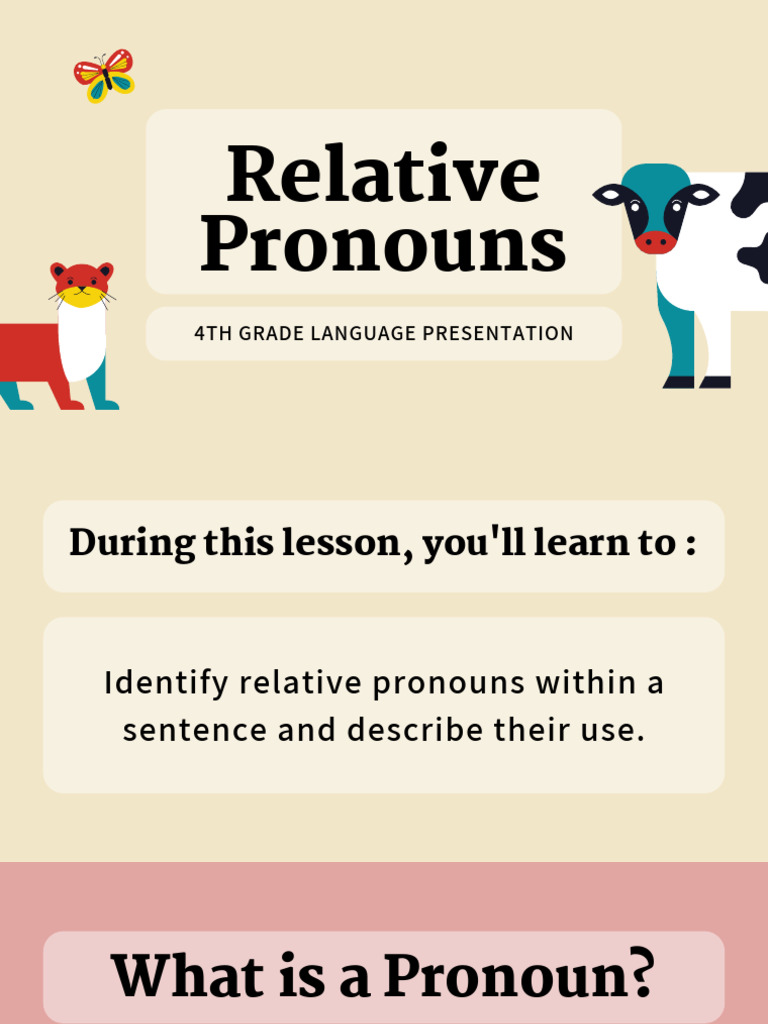 Relative Pronouns Educational Presentation in Colorful Playful Style | PDF