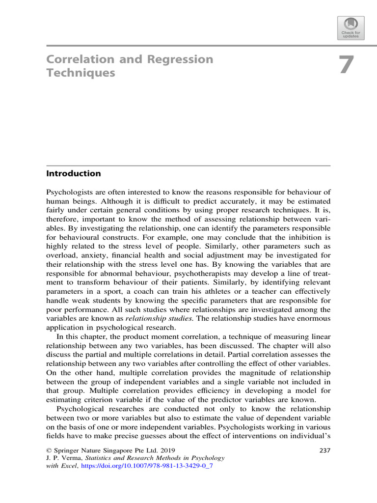 Correlation and Regression in Psychology | PDF | Regression Analysis ...