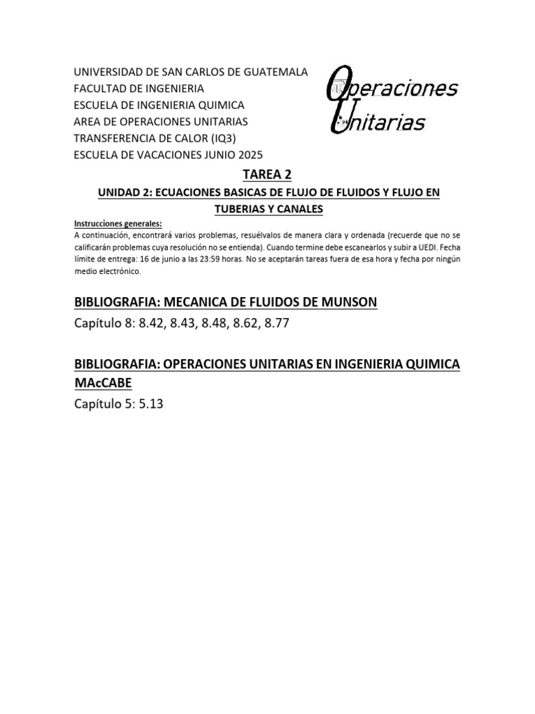 Tarea 2 Iq2 Junio 25 | PDF