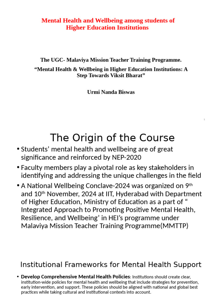 Mental Health Strategies in Higher Education | PDF | Mental Health ...