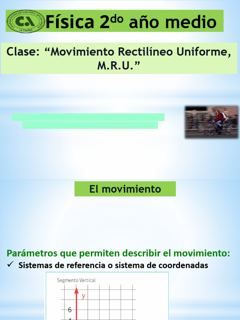 FIS 2° - Clase 1 M.R.U. | PDF | Velocidad | Velocidad