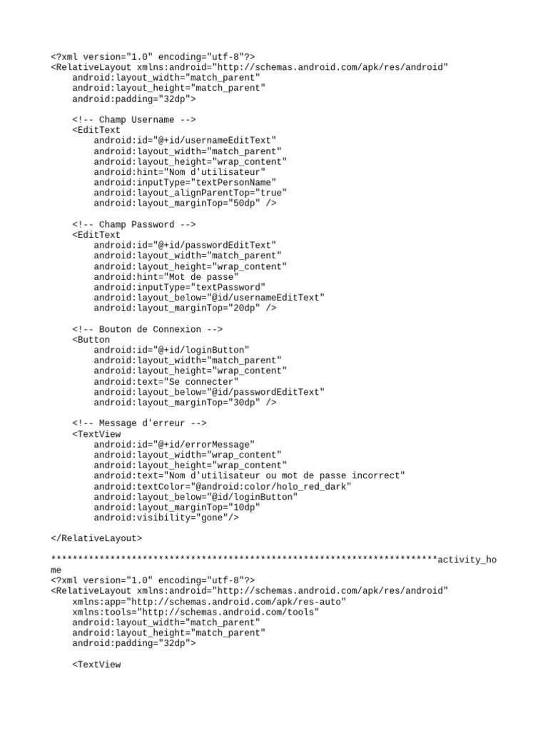 Android Login and Home Activity UI | PDF | Android (Operating System ...