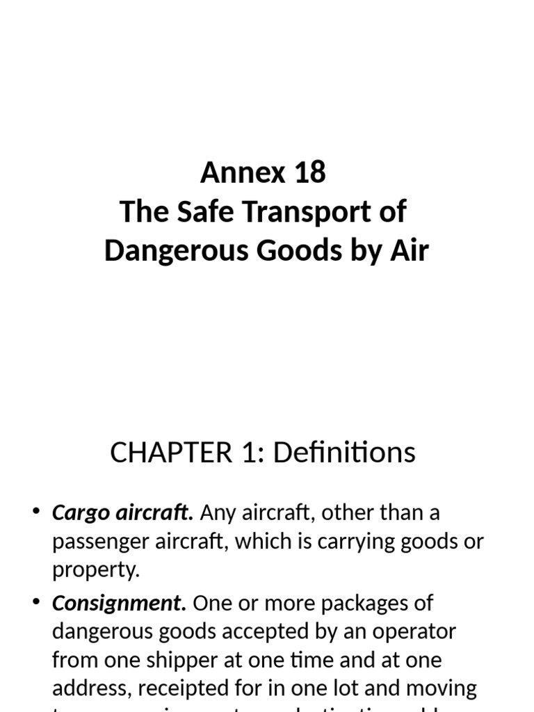 Safe Air Transport of Dangerous Goods | PDF | Dangerous Goods ...