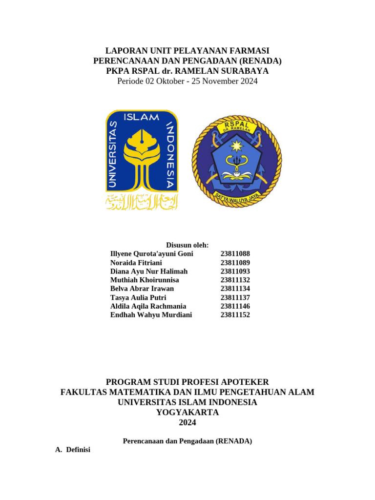 Perencanaan dan Pengadaan Farmasi RSPAL | PDF