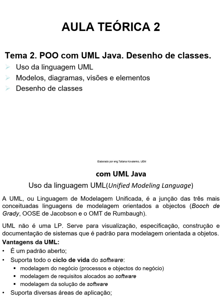 POO com UML em Java: Desenho de Classes | PDF | Linguagem de modelagem ...