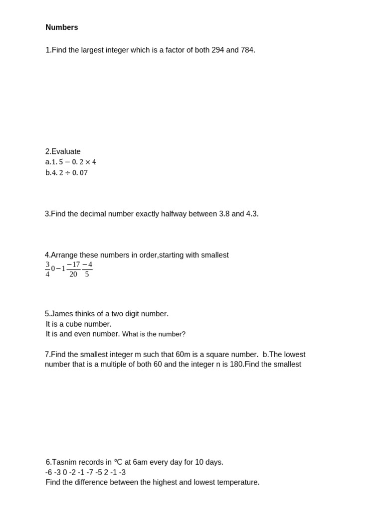 Numbers B New | PDF | Numbers | Arithmetic