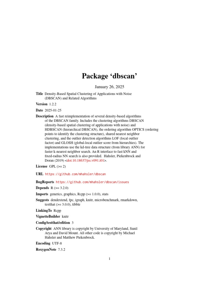 DBSCAN Package Overview and DBCV | PDF | Machine Learning | Statistical ...