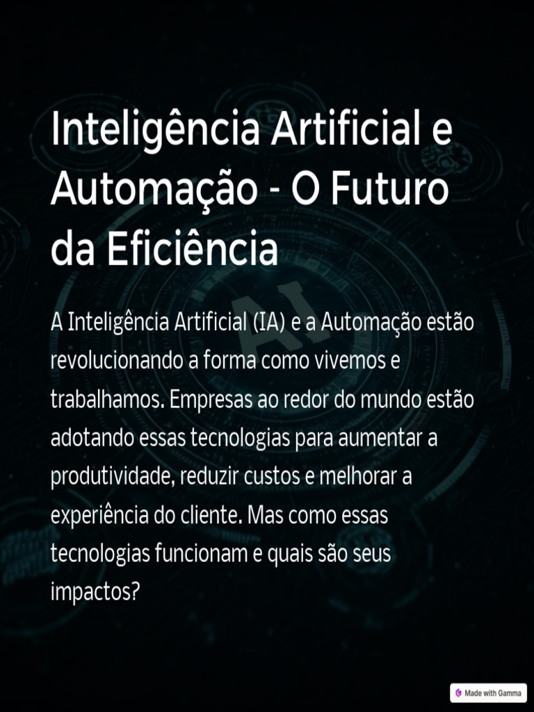 Futuro da IA e Automação: Benefícios e Desafios | PDF | Automação ...