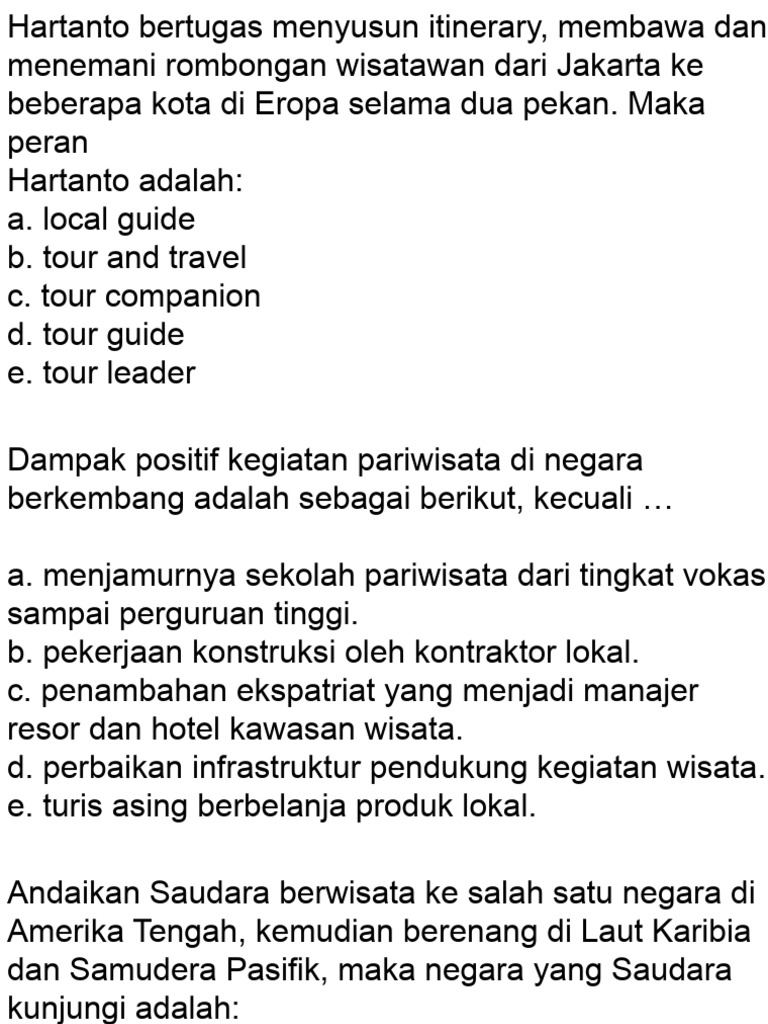 Peran Hartanto dalam Pariwisata Eropa | PDF