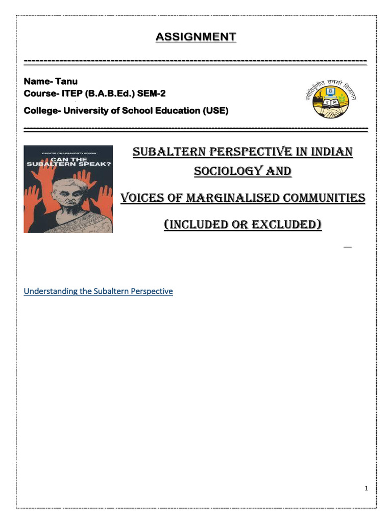 Subaltern Perspectives in Indian Sociology | PDF