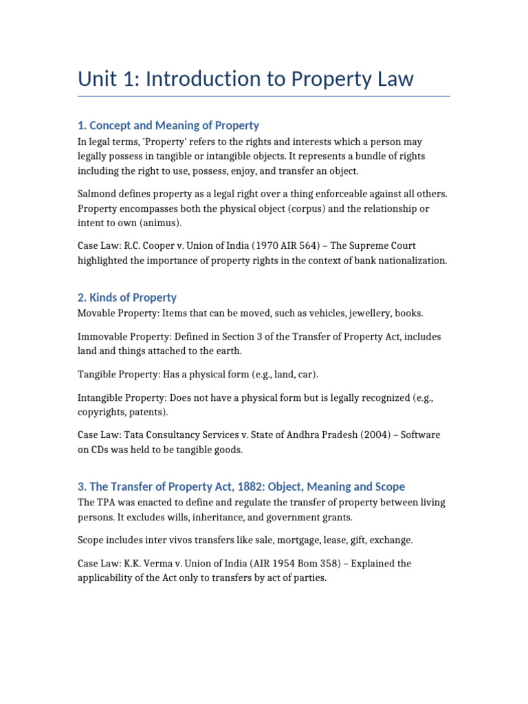 Introduction to Property Law Basics | PDF | Property | Real Property