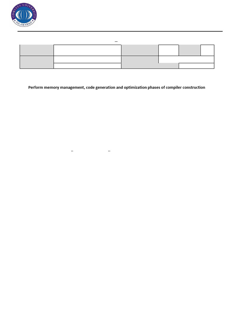 Compiler Construction Assignment 4 | PDF