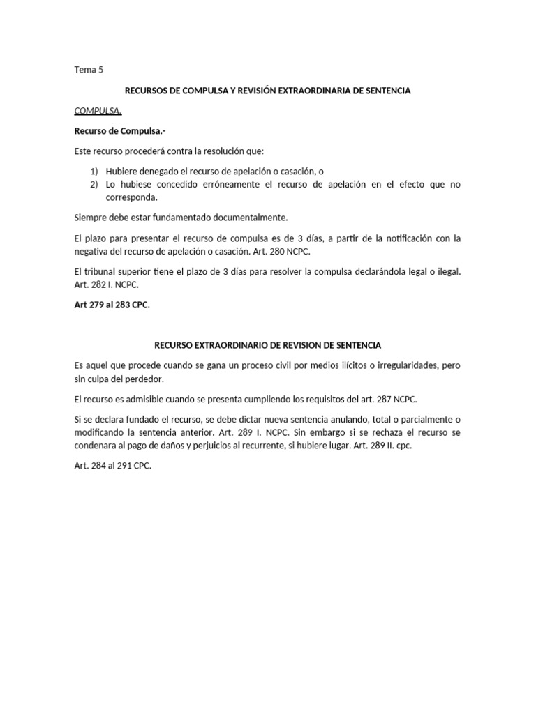 Recursos de Compulsa y Revisión Judicial | PDF | Apelación | Justicia