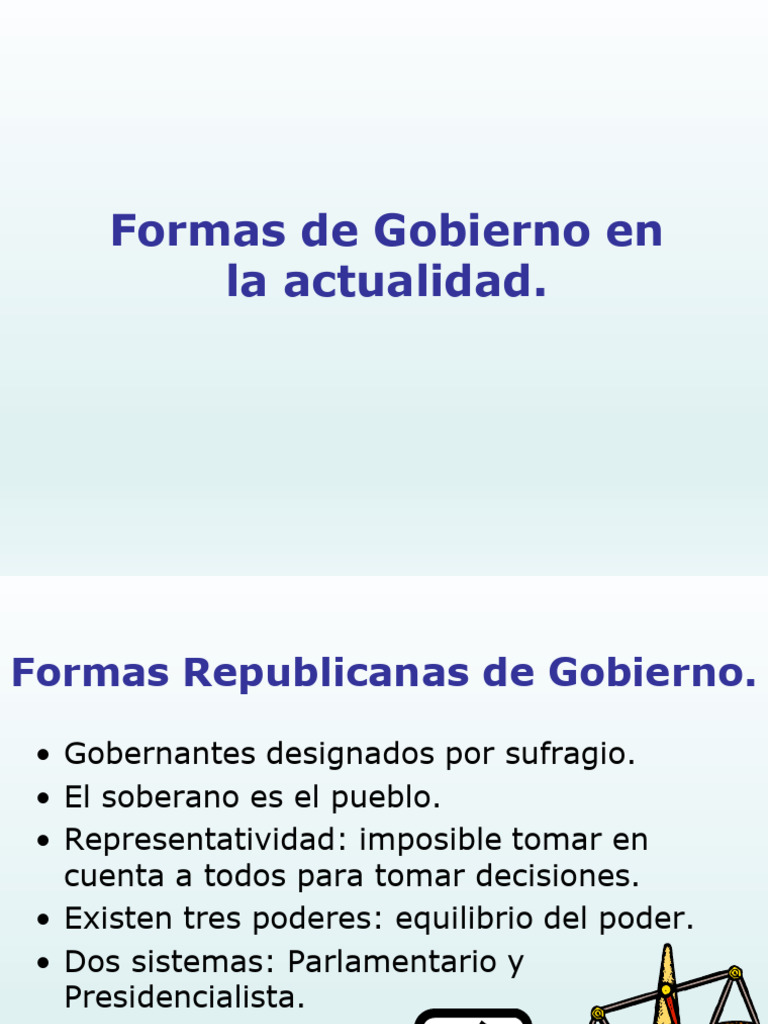 03 - Formas de Gobierno en La Actualidad | PDF | Ejecutivo (gobierno ...