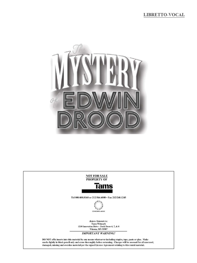 Edwin Drood Musical Script PDF | PDF