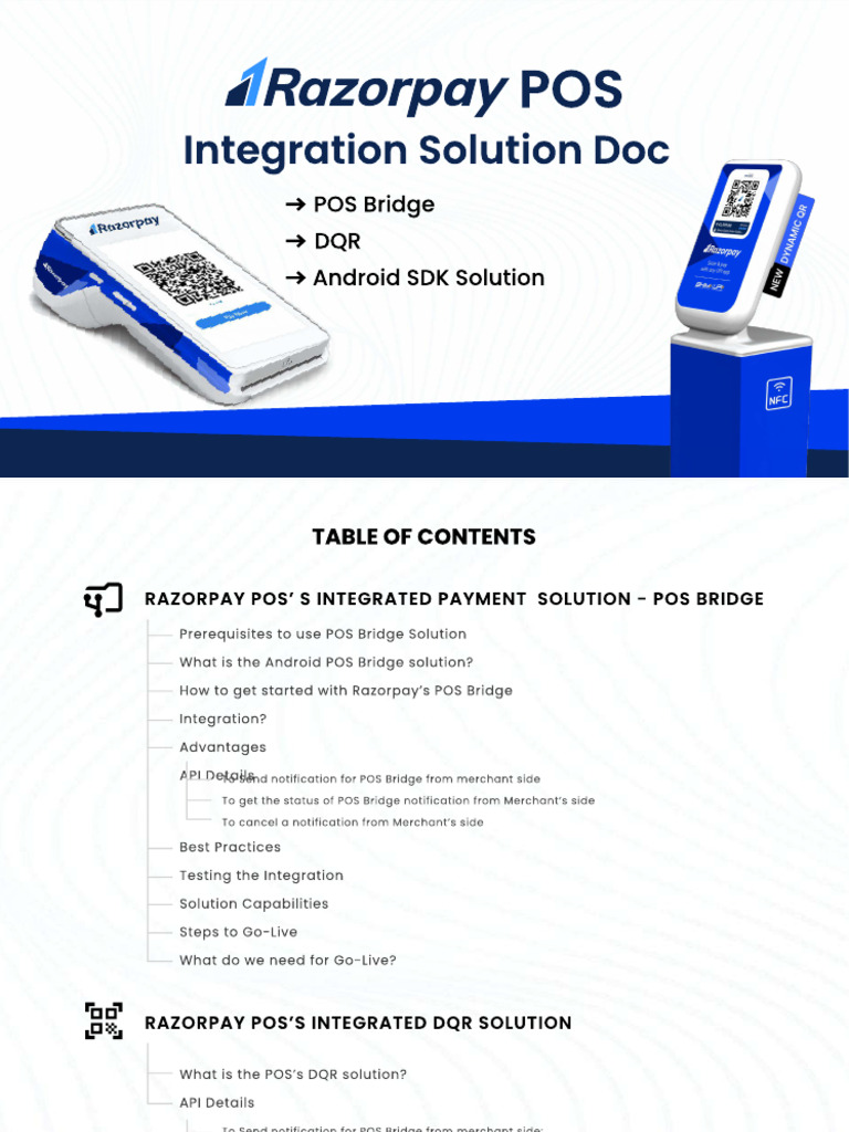 Razorpay POS Bridge Integration Guide | PDF | Point Of Sale | Android ...